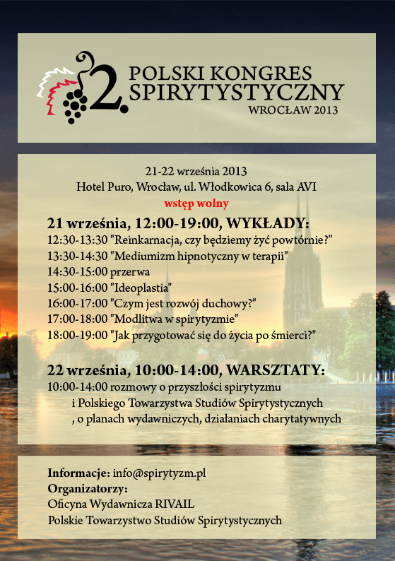 Drugi Polski Kongres Spirytystyczny – Wrocław 21-22 września 2013